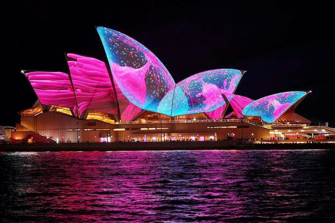 Sydney Opera House lit up